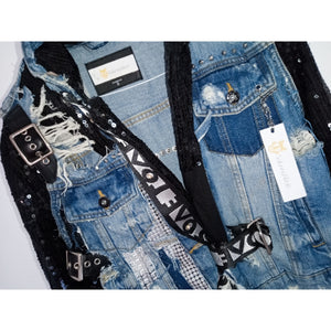 Jeans Pailetten Jacke SKULL